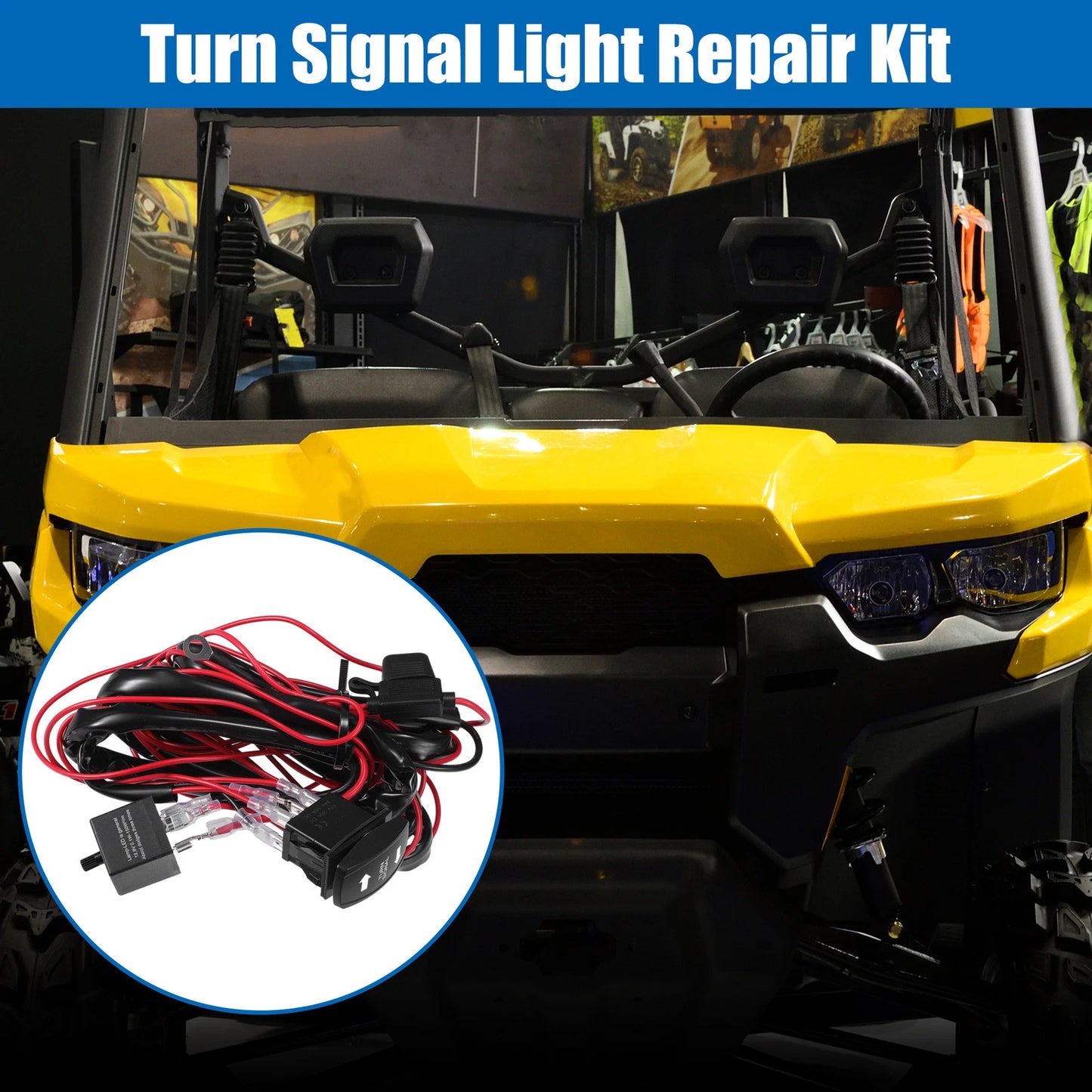 Set of 4 Black LED Turn Signal Kit for Polaris RZR Ranger Turbo