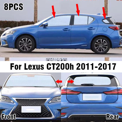 8X Front Side Rear Window Windshield Privacy Sunshade for Lexus CT200h (2011–2017)