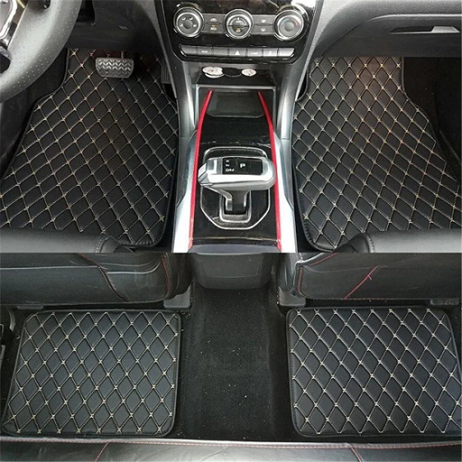 4 Pcs Waterproof PU Leather Car Floor Mats