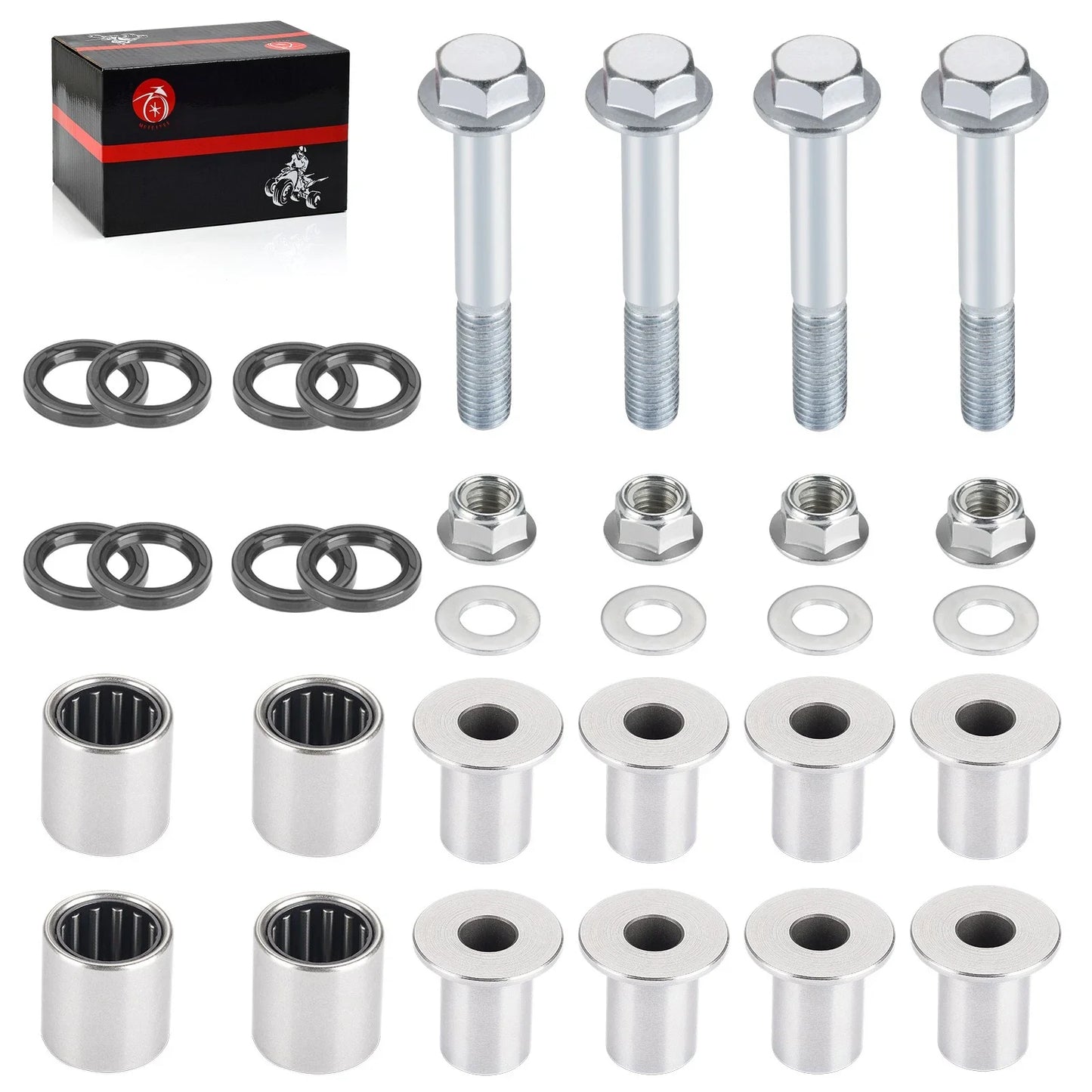 2 x Front Upper A Arm Bushings & Bolts Kit for Kawasaki KFX400 (2003–2006)