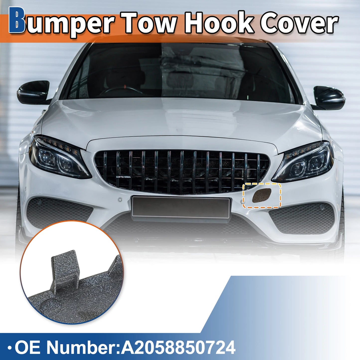 Tow Hook Cover for Mercedes-Benz C-Class (A2058850724) (2015–2021) Brown