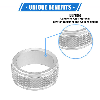 2pcs AC Climate Control Knob Rings for Toyota Camry (2021–2023) Silver Tone