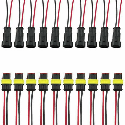 Waterproof 2 Pin Electrical Cable Wire Connector Plug for Car Truck Motorcycle
