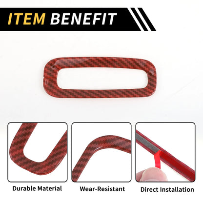 Center Console Gear Shift Ring Panel Cover Trim for Jeep Wrangler JK (2007–2018) - Red