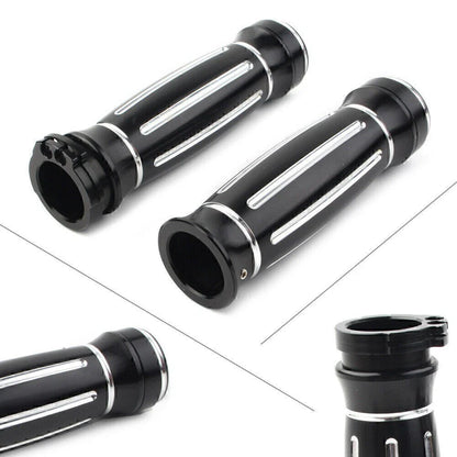 1" CNC Handle Bar Hand Grips for Harley Touring