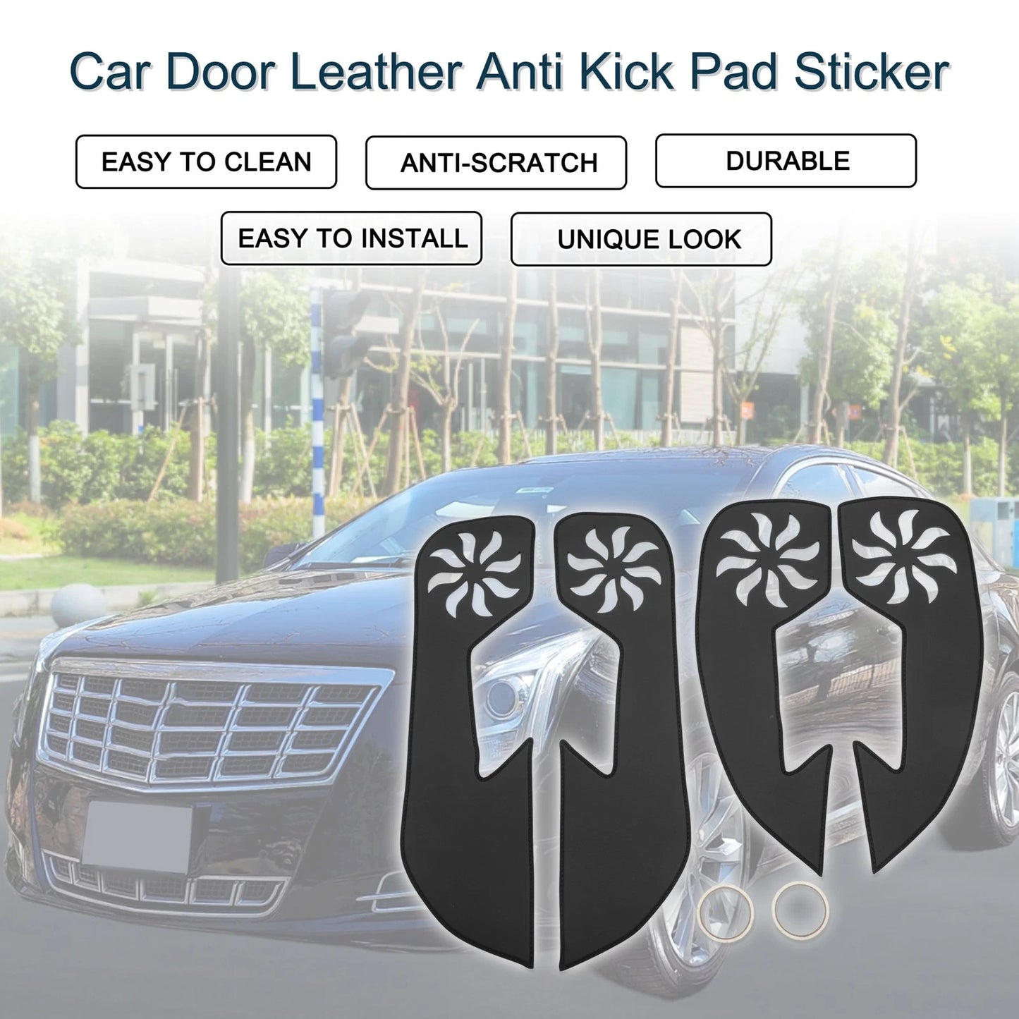 Set of 1 Car Door Leather Anti Kick Pad Sticker for Cadillac XTS (2013–2019)