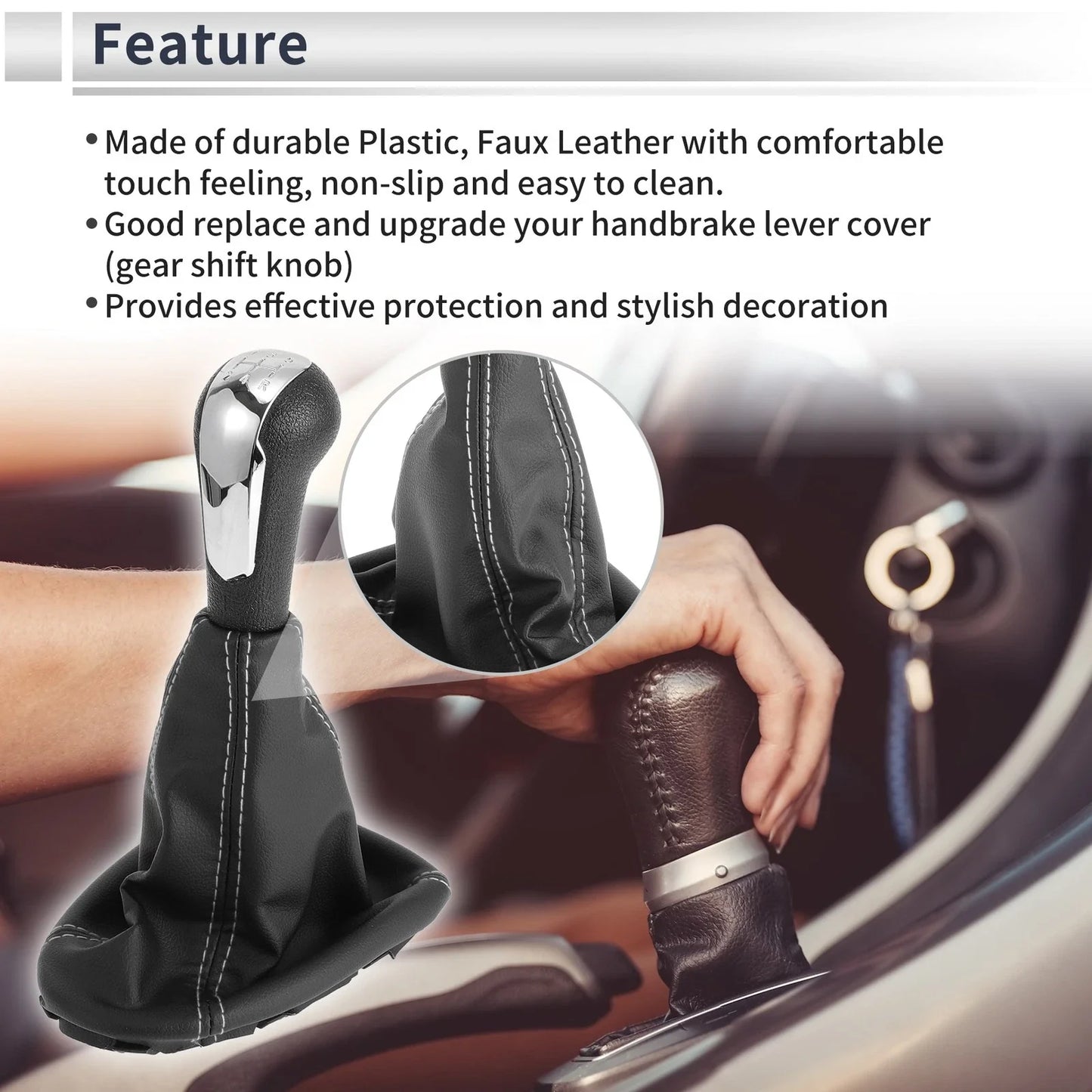 5 Speed Gear Shifter Knob & Cover for Chevrolet Spark (2011-2015)