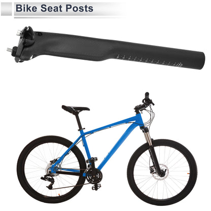 Bike Seat Post 31.6mm x 300mm for Universal Fit (Carbon Fiber, Matte Black)