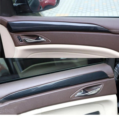 4 x Carbon Fiber Door Armrest Panel Cover Trim for Cadillac SRX (2010–2016)