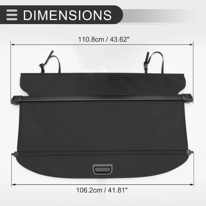 Retractable Cargo Cover for Honda HR-V 2015-2022 Rear Trunk Parcel Shelf Black