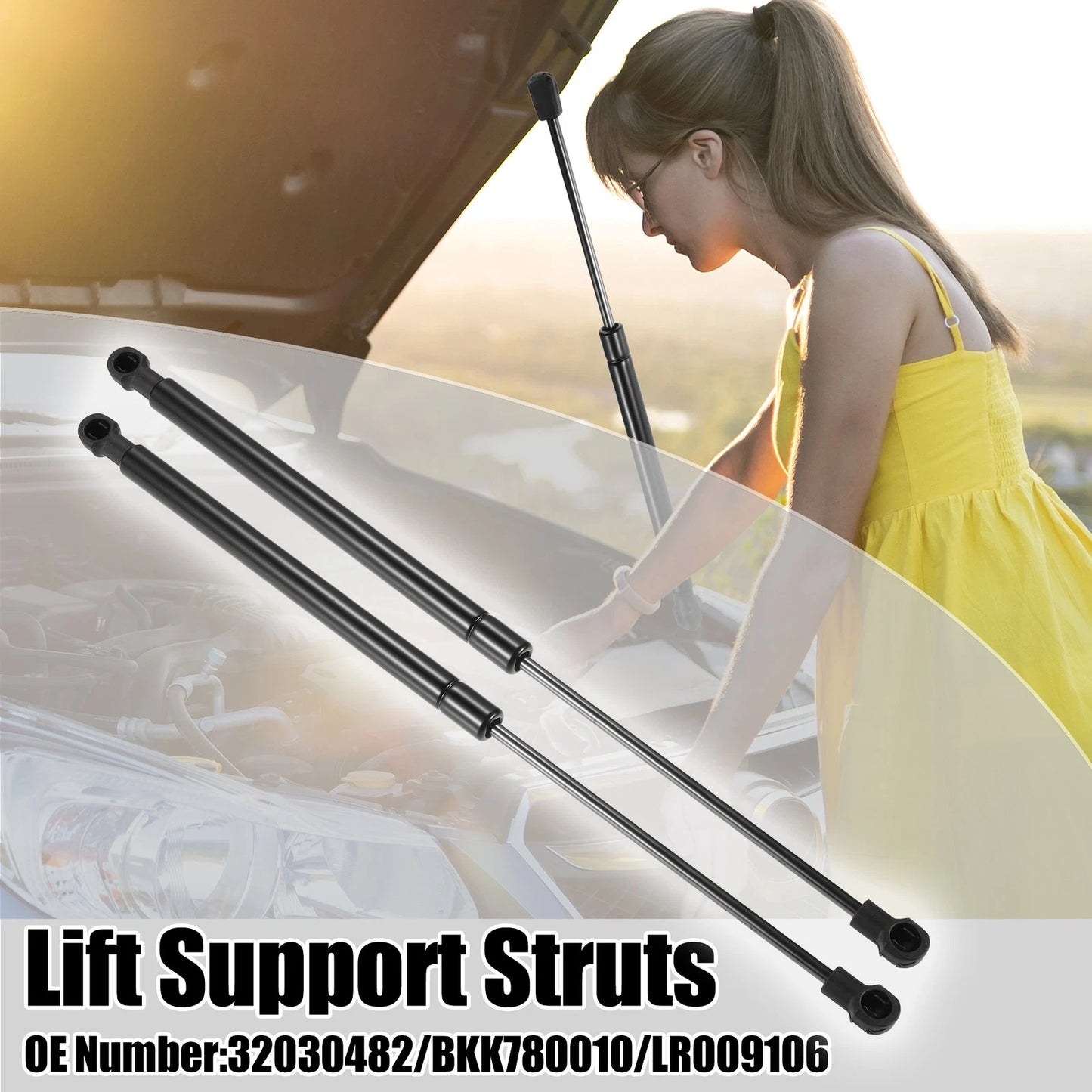 2X Front Hood Lift Support Gas Struts for Land Rover LR3 (2005–2009)