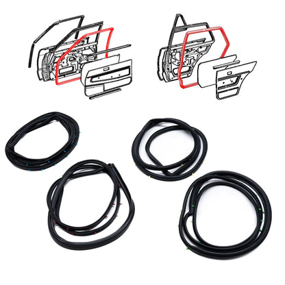 Set of 4 Weatherstrip Seals for Toyota Starlet (1978–1984)