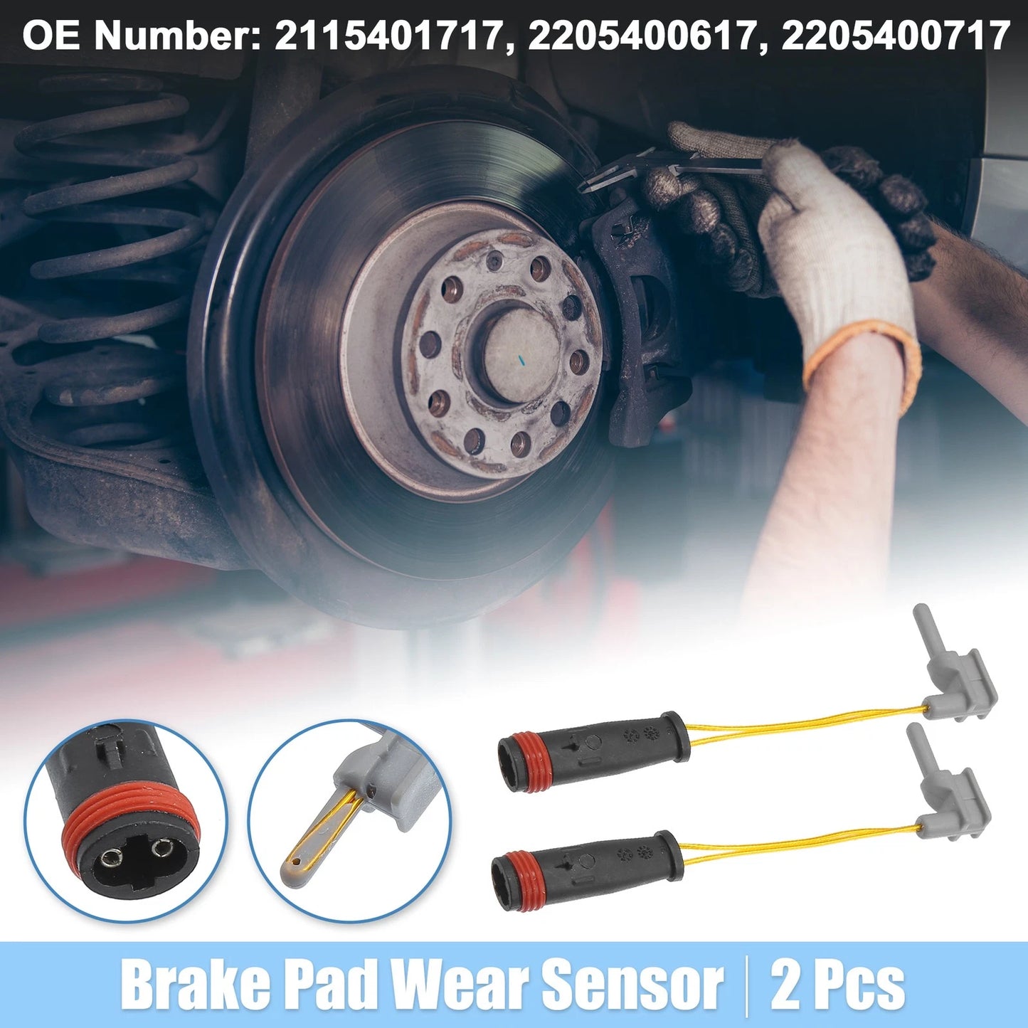 2X Brake Pad Wear Sensor Lead for Mercedes-Benz