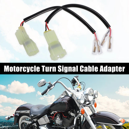 2X Motorcycle Turn Signal Cable Adapter Connectors for Honda