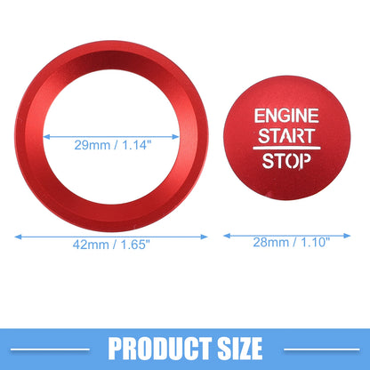 Ignition Button Trim Sticker for Honda Accord (2018–2022) Red