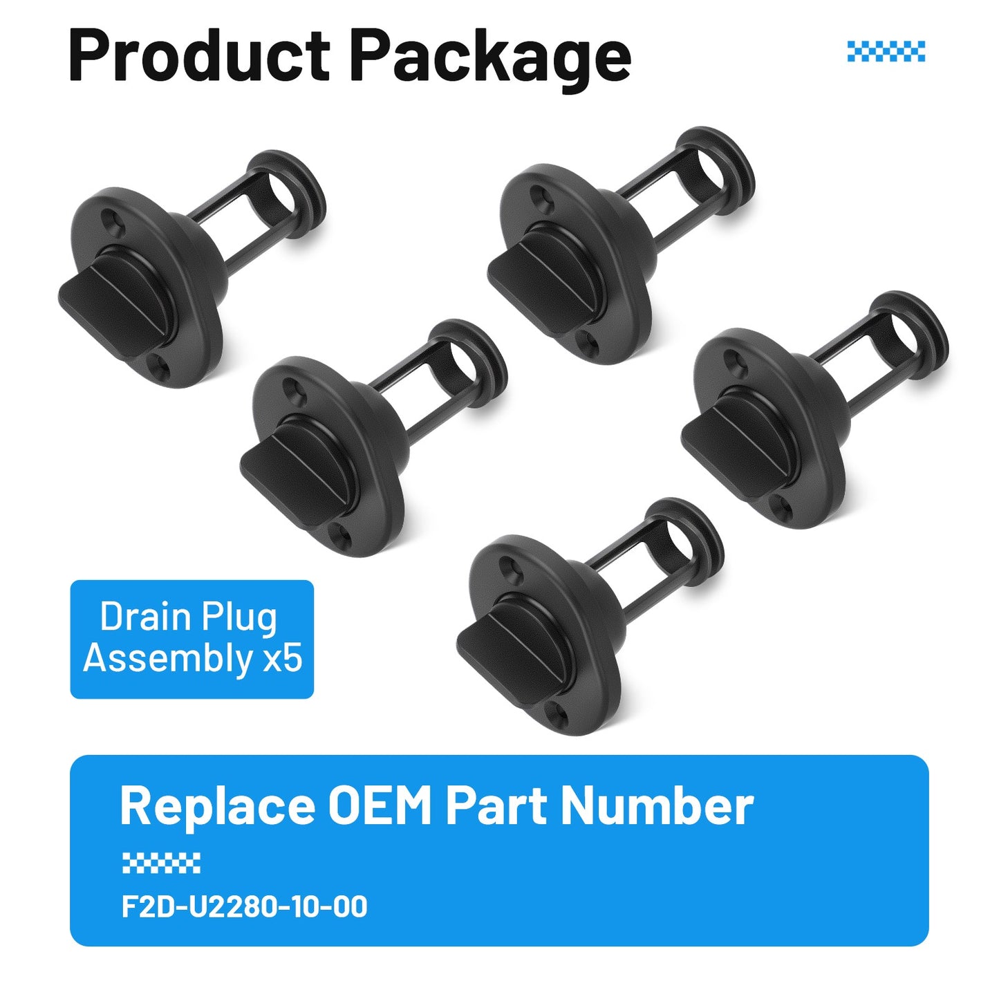 Set of 5 Drain Plug Assembly for Yamaha XAT1800 212SS 212X (2012–2013)