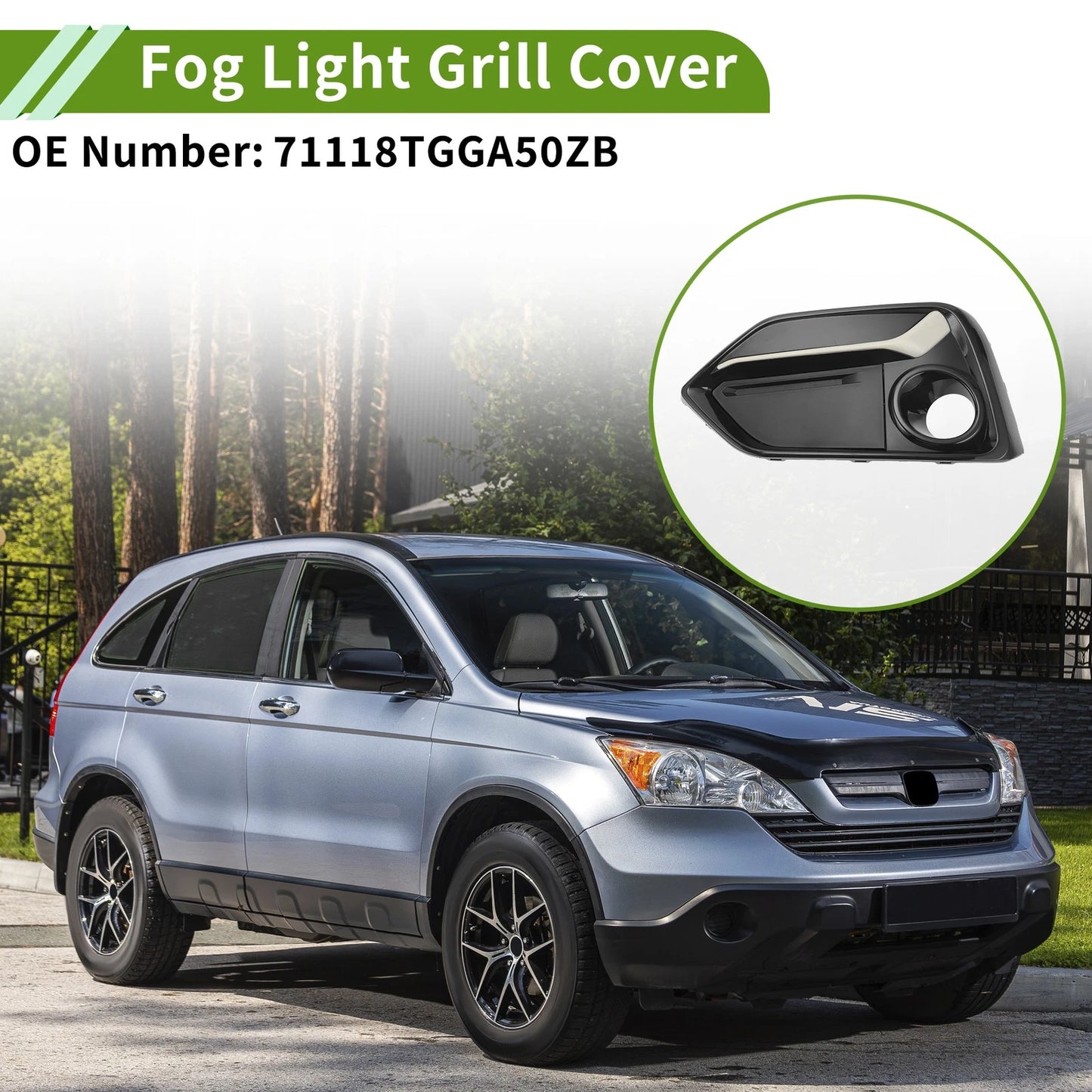 1pc Fog Light Grill for Honda Civic Hatchback (2016–2021) No. 71118TGGA50ZB