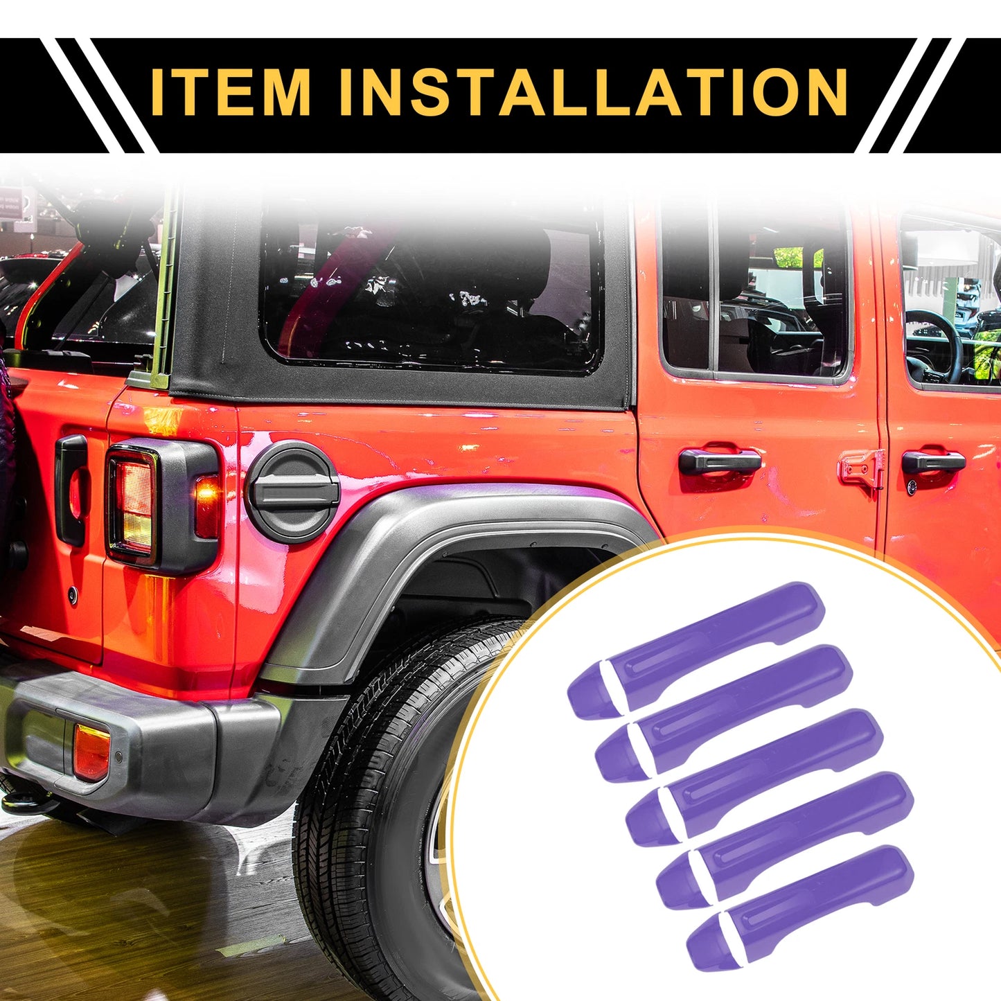 Set of 1 Door Tailgate Handle Cover for Jeep Gladiator JT (2020–2021) Purple