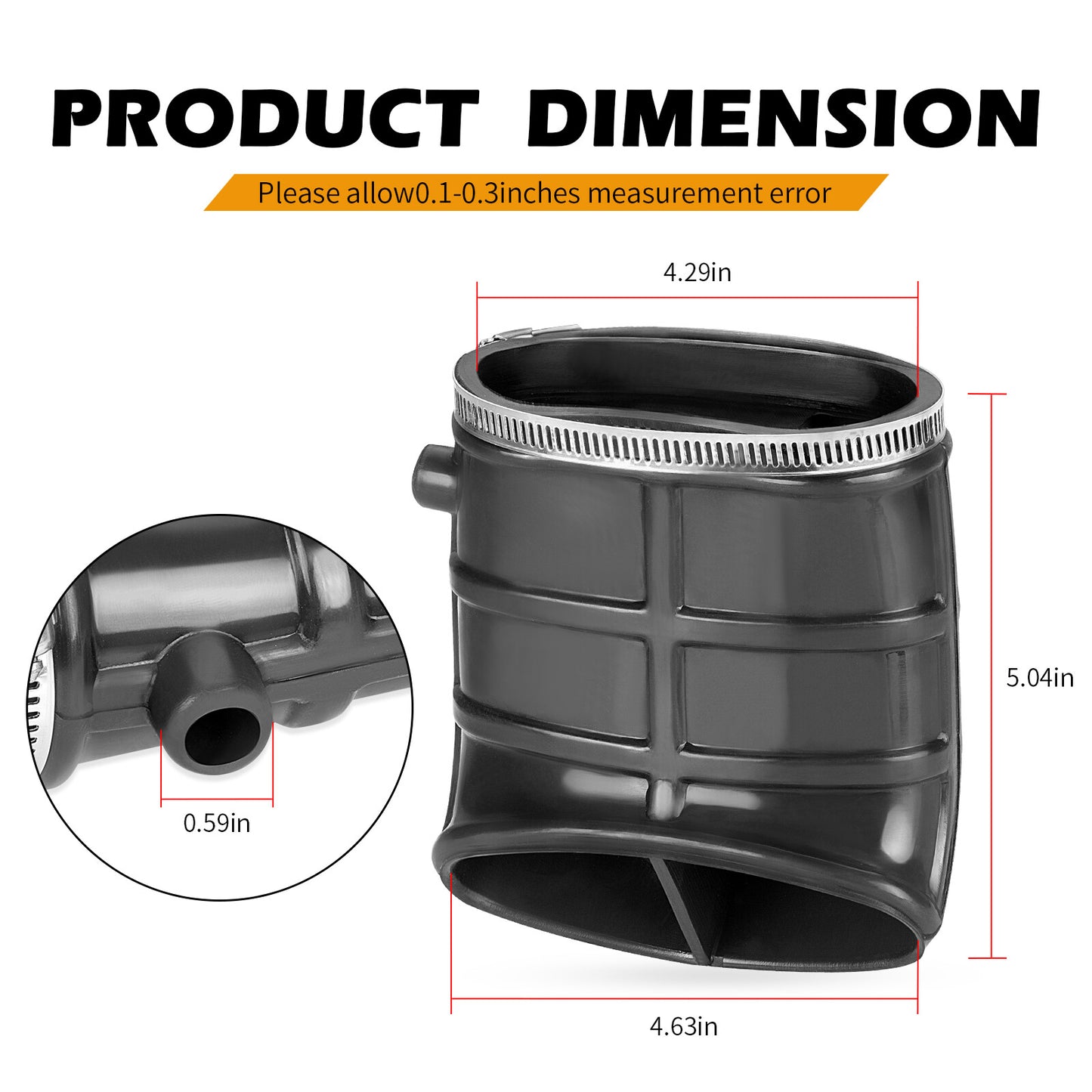 Air Box Intake Duct Tube & Clamp for Yamaha Raptor 660R (2001–2005)