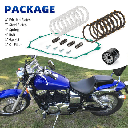 Clutch Friction Steel Plates Kit for Honda Shadow ACE 750 (1998–2003)