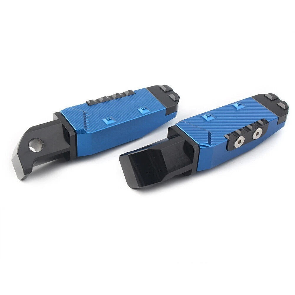 CNC Rear Passenger Footrests Foot Pegs Pedal Pads Blue for Yamaha FZ1 YZF R3 (2015–2020)