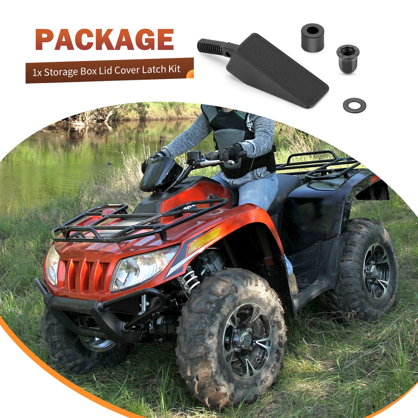 Storage Box Lid Cover Latch Kit for Arctic Cat 400 450 500 550 650 700 1000