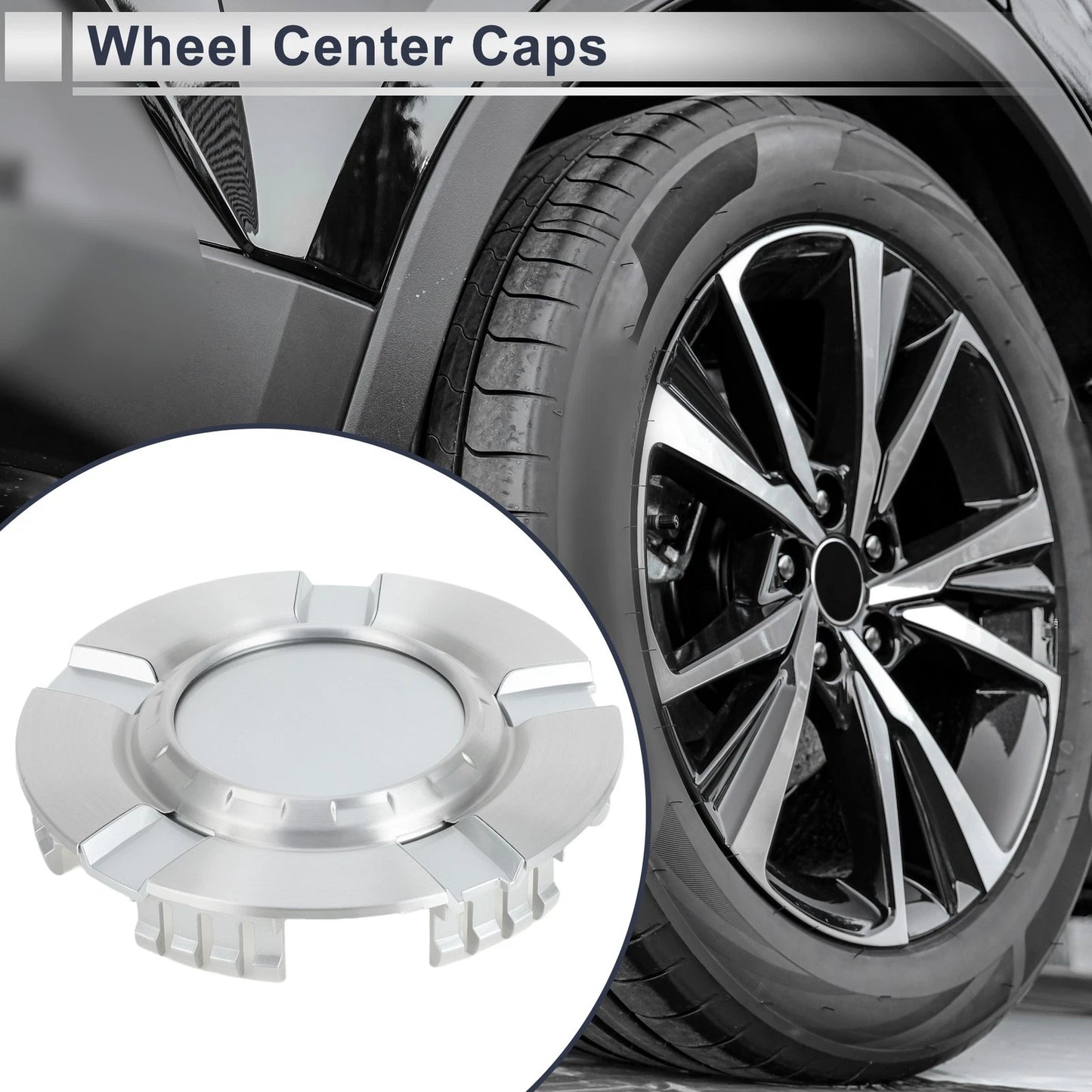 Set of 4 Wheel Center Caps for Chevrolet Silverado 1500 (2007–2013) Silver Tone