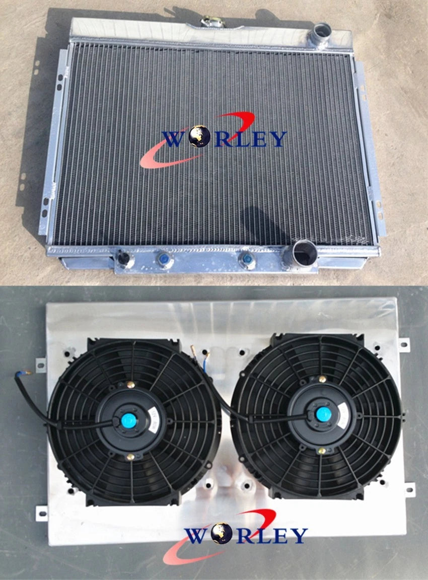 3X Core Aluminum Radiator with Shroud & Fans for Ford Mustang V8 (1967–1970)