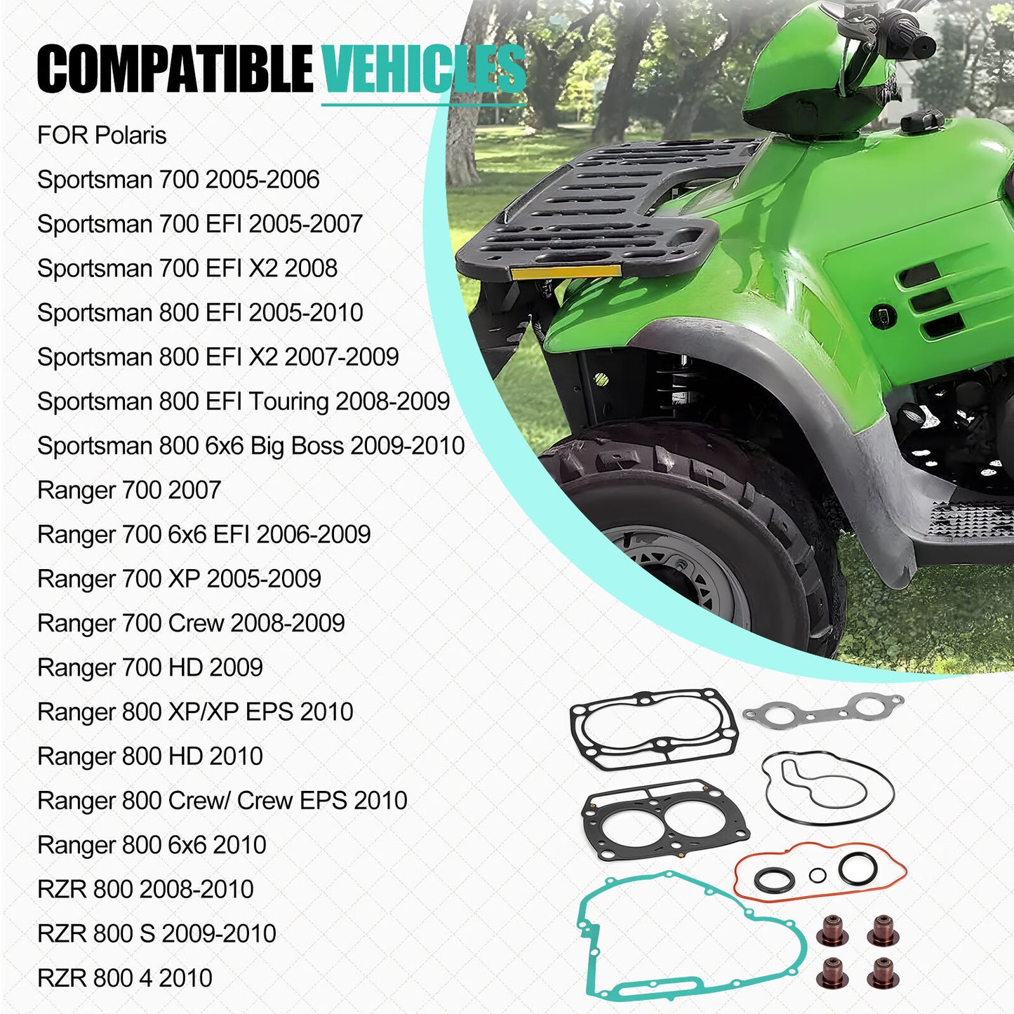 Engine Gasket Kit for Polaris Sportsman Ranger 700 800 (2005–2010)