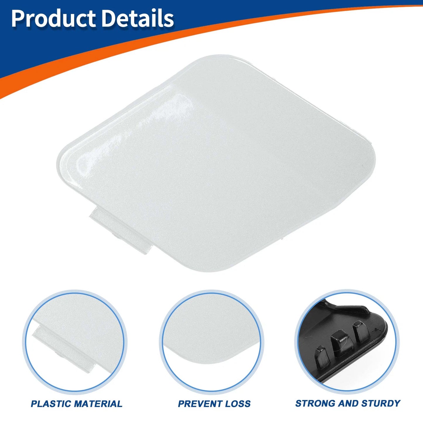 Front Tow Hook Cover for BMW 114i (2012–2014) No. 51118053828 Mineral White