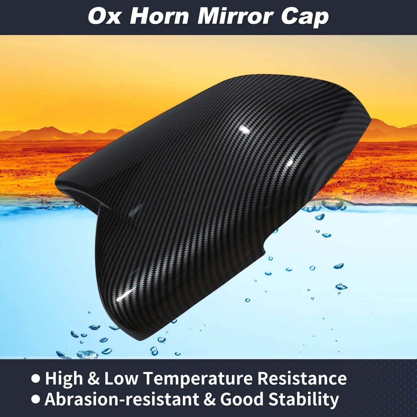 2X Ox Horn Rearview Mirror Cover for Ford Explorer (2020–2024)