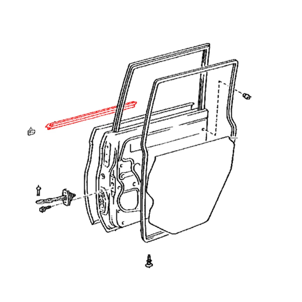 Rear Door Glass Outer Weatherstrip for Toyota Land Cruiser (FZJ76, GRJ79, VDJ76)