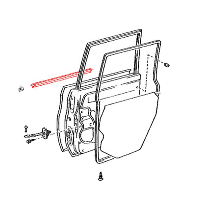 Rear Door Glass Outer Weatherstrip for Toyota Land Cruiser (FZJ76, GRJ79, VDJ76)
