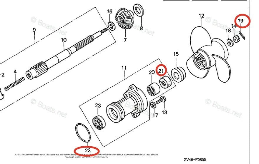 Lower Unit Oil Seal for Honda 8/9.9/10/15/20HP (Year Range Not Specified)
