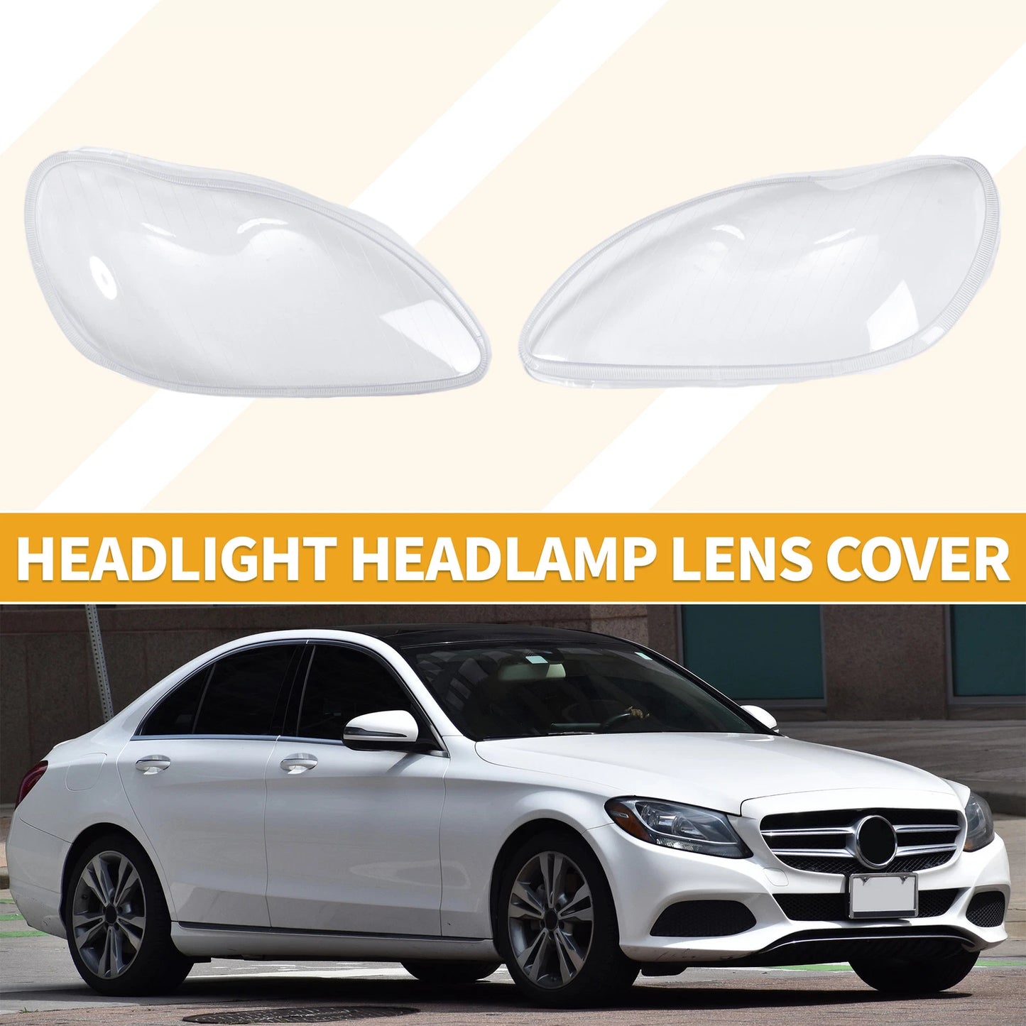1 Pair Headlight Lens Cover for Mercedes Benz W220 S600 (1998–2005)