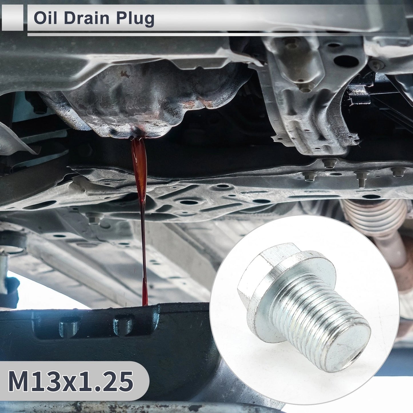 Set of 1 Engine Oil Drain Plug M13x1.25 for Car Motorcycle (0.96" Height)