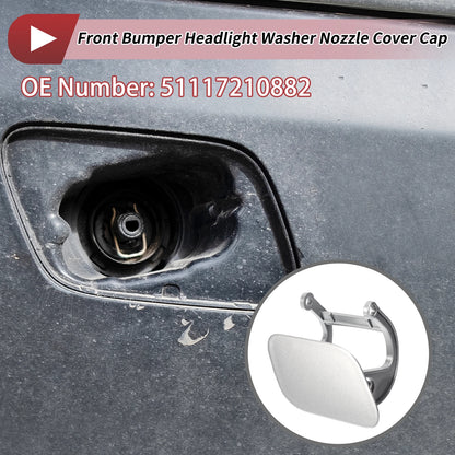 Washer Nozzle Cover Cap No.51117210882 for BMW 740i (2016–2020) Silver Tone