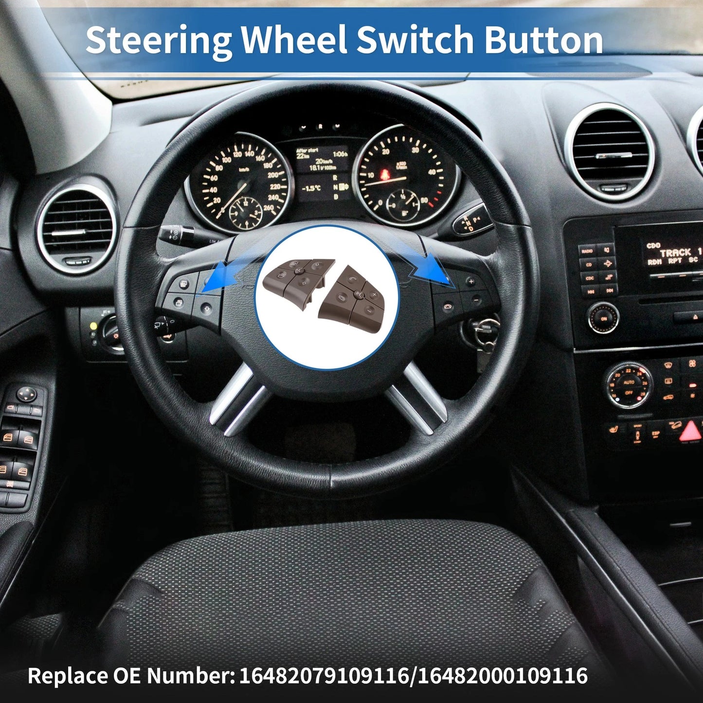 Steering Wheel Buttons Set of 10 for Mercedes-Benz (No. 1648207910)