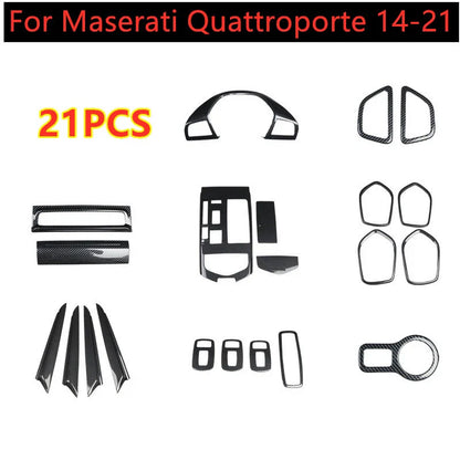 21Pcs ABS Carbon Fiber Decor Trim Cover for Maserati Quattroporte (2014–2021)