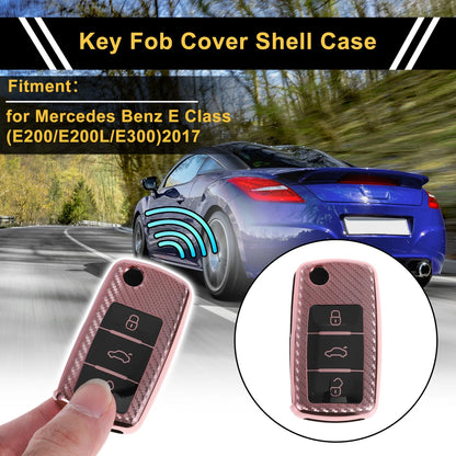 TPU Car Key Case for VW Up (2011–2023) - Rose Gold Tone Stripes