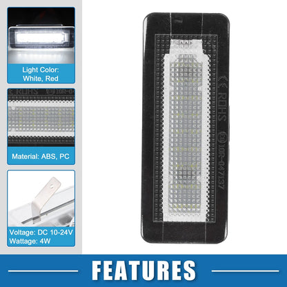 2X White LED License Plate Light 4518200256 4014SMD for Smart Fortwo (2007–2015)