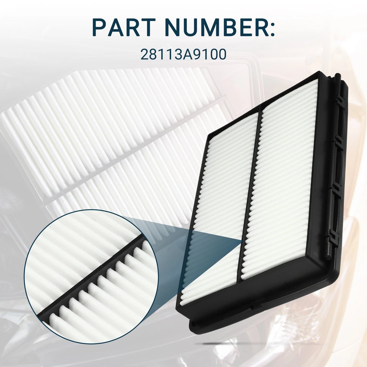 Set of 1 Cabin Air Filter for Hyundai Palisade (2020–2022) No. 28113A9100