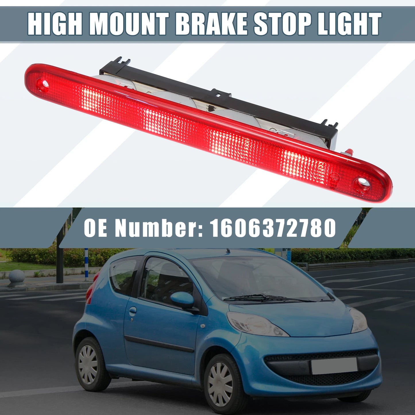 Tail High Mount Brake Stop Light No. 1606372780 for Peugeot 107 (2005–2014)