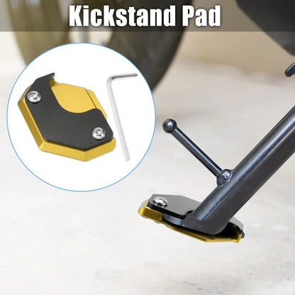 Aluminum Alloy Motorcycle Kickstand Pad for Honda - Black Yellow