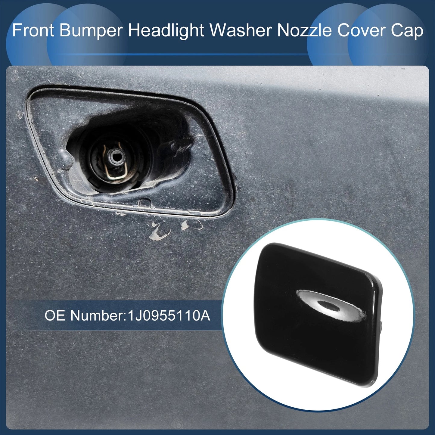 Front Right Washer Nozzle Cover Cap for VW Golf 4 (1998–2006) 1 Pcs Black