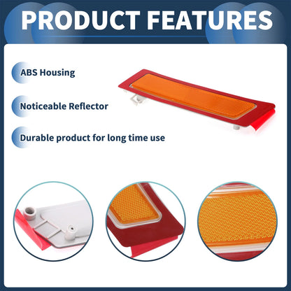 Bumper Reflector No.63147274434 for BMW X5 (2011–2013) 1Pc Red Yellow Right