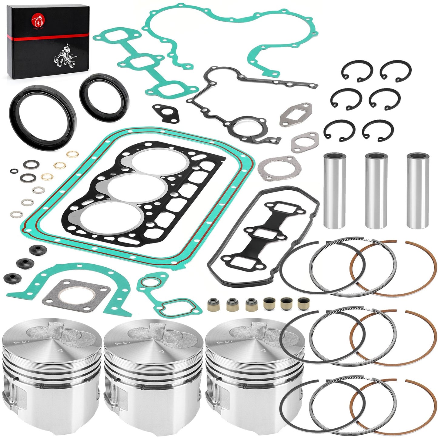 Engine Rebuild Kit with Pistons & Rings for Kawasaki Mule 3010-4010 (Diesel)