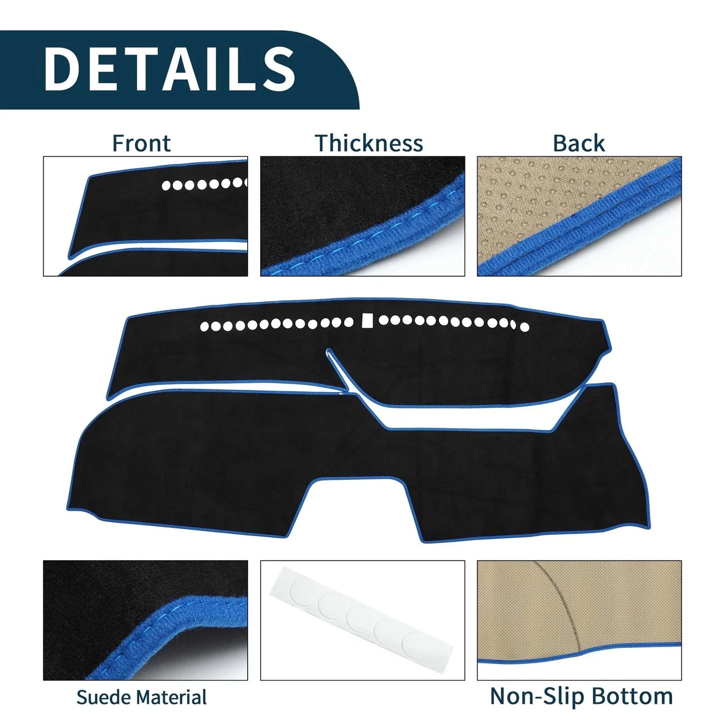 Dashboard Cover Mat for Honda FREED GB5/6/7/8 2016-2024 Protector Black Blue
