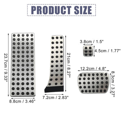Set of 4 Accelerator and Brake Pedal Covers for Mercedes-Benz W203 W204