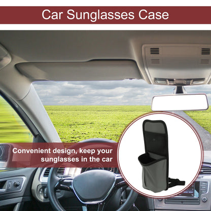 Sunglasses Holder for Universal Fit (PU Leather, Gray)